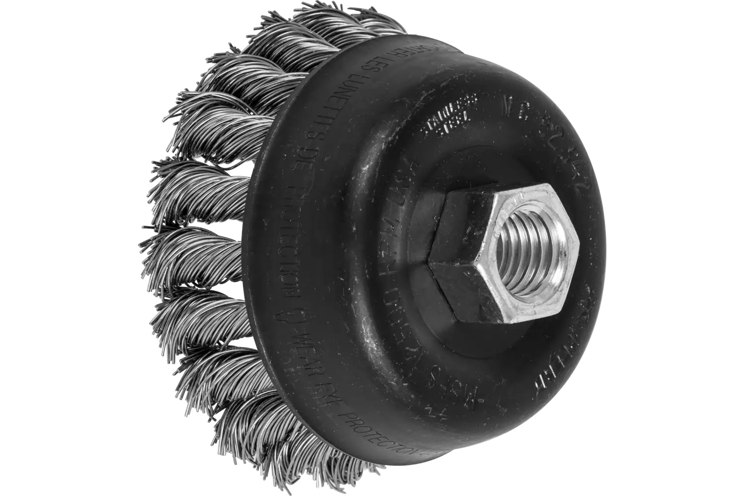 Show details for Pferd Knot Wire Cup Brush 3-1/2" Dia. .020 Stainless Steel 5/8-11 Thread Picture of Pferd Knot Wire Cup Brush 3-1/2" Dia. .020 Stainless Steel 5/8-11 Thread